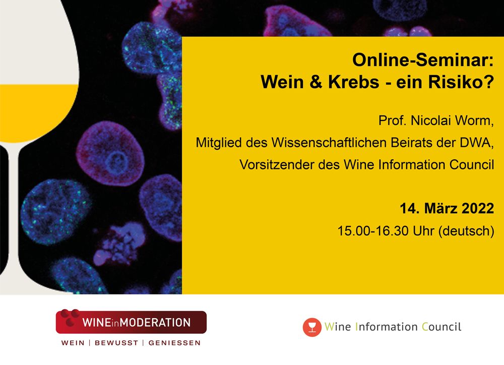 Wine in Moderation Online-Seminar zum Thema Wein & Krebs